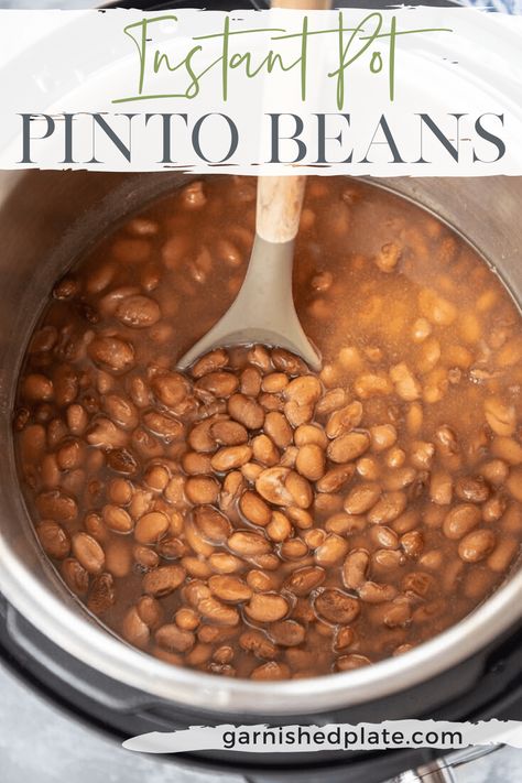 Instant Pot Pinto Beans, Instant Pot Beans Recipe, Soak Beans, Pinto Beans Recipe, Pinto Bean Recipes, Plate Recipes, How To Soak Beans, Soup Beans, Instant Pot Soup