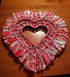 valentine rag wreath, crafts, seasonal holiday decor, valentines day ideas, wreaths Wire Wreath Ideas, Alzheimer's Activities, Rag Wreaths, Heart Shaped Wreath, Valentines Bricolage, Valentine Wreaths, Valentines Wreath, Wire Wreath Forms, Easy Diy Wreaths