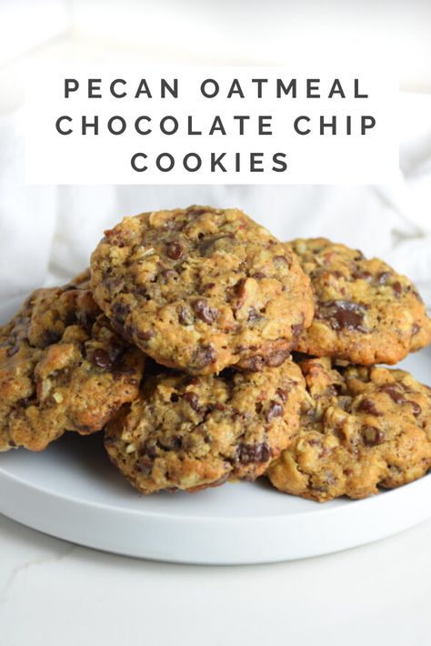 Chocolate Chip And Pecan Cookies, Pecan Chocolate Chip Cookies, Pecan Oatmeal, Chocolate Chip Pecan Cookies, Mini Chocolate Chip Cookies, Apron Patterns, Oatmeal Chocolate Chip, Lactation Cookies, Pecan Cookies