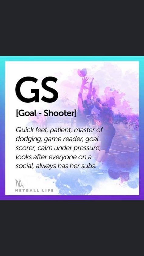 GS - Netball Goal Shooter Netball Quotes, Netball Quotes Wallpaper, Goal Shooter Netball, Netball Personalities, Netball Gifts For Players, Aesthetic Netball Pictures, Netball Drills Training, Netball Motivation, Netball Aesthetic Wallpaper