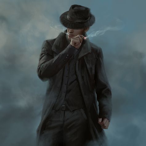 ArtStation - Smoke, Billy Christian Noir Detective, Detective Aesthetic, Arte Peculiar, Call Of Cthulhu, Modern Fantasy, Black Suit, Urban Fantasy, Dieselpunk, Cthulhu