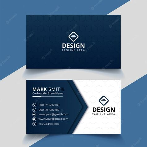 Premium Vector | Professional elegant blue and white modern business card design Visiting Cards Design, Innovative Business Cards, Unique Business Cards Design, Modern Business Cards Design, Modern Business Card, Unique Business Cards, Photo Background Images, Cards Design, Modern Business Cards