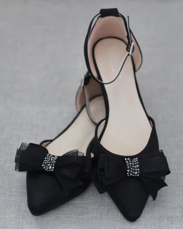 Shop our collection of women shoes in satin, glitter and lace for wedding and evening formal events. Perfect for brides, bridesmaids, jr. bridesmaids and mother-of-the bride. FREE SHIPPING FOR US ORDERS OF $50 AND MORE! Girls Formal Shoes, Black Evening Shoes, Black Friday Shoes, Cute Black Heels, Bridesmaids Shoes, Black Blush, Holiday Shoes, Wedding Flats, Bridal Shoes Flats