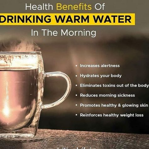 i have best health hacks . . . . .. . drink water Benefits Of Drinking Warm Water, Warm Water In The Morning, Warm Water Benefits, Benefits Of Water, Water Health, Drinking Hot Water, Water In The Morning, Water Benefits, Morning Drinks