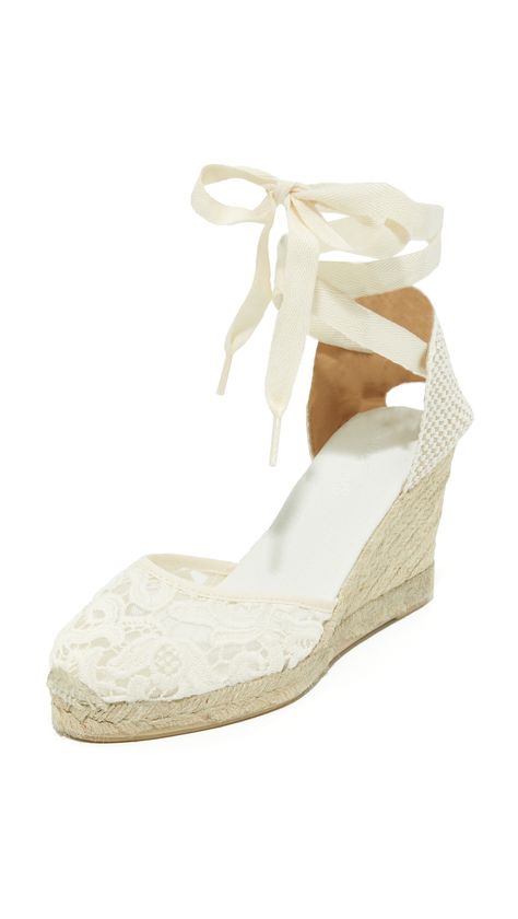 Soludos Sandals For Wedding, Bridal Shoes Wedges, Ivory Sandals, Wedding Wedges, Soludos Espadrilles, Walking In High Heels, White Wedge Sandals, Lace Wedges, Perfect Wedding Shoes