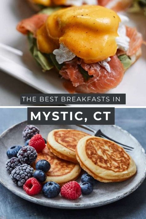 Discover the best breakfast in Mystic, CT! From Mystic's best brunch spots to more off-the-beaten-path cheap eats, discover the best restaurants in Mystic, CT for breakfast! Foodies will love the classic New England Fare and locally sourced cuisine. There's something for everyone! Mystic Connecticut, Connecticut Travel, Mystic Seaport, Mystic Ct, The Best Breakfast, Somewhere In Time, New England Fall, Cocktail Desserts, Brunch Spots