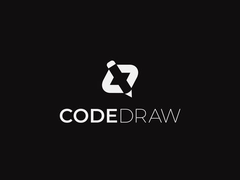 CodeDraw Logo Design #black #white #simple #subtle #logomark  #ui #ux #app #pen #pencil #drawing #website #code #coding #programming #ai #logo #icon #logos #symbol #brand #branding #identity #clever #inspiration #top #miminal #hidden #ideas #logobranding Code Logo Design Ideas, Website Design Logo, Coding Artwork, Programming Logo Design, Coding Logo Design, Web Developer Logo, Programmer Logo, Computer Logo Design, Programming Logo