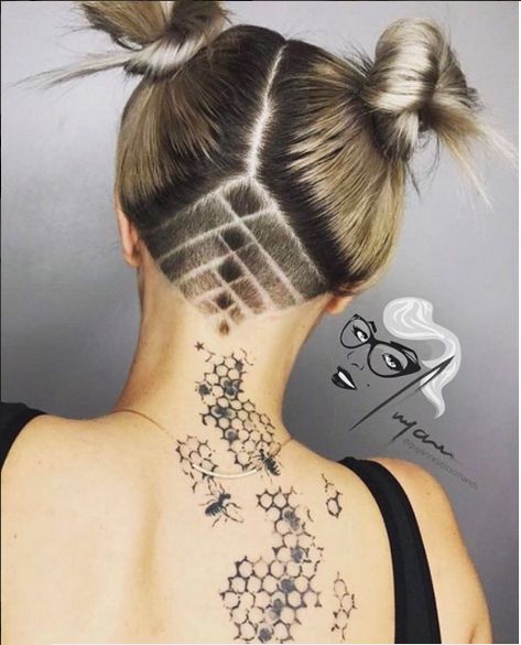 Undercut Pattern, Undercut Ideas, Undercut Hair Designs, Under Cut, Halloweenský Makeup, Undercut Hairstyles Women, Undercut Hair, Undercut Long Hair, Undercut Designs