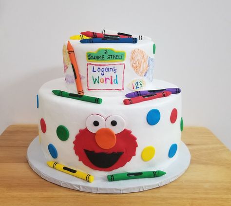 Elmo’s World Birthday Cake, Seaseme Street Birthday Party, First Birthday Decorations Boy, Elmo Birthday Cake, Elmo World, Elmo Cake, Cake And Cupcake Stand, Elmo Party, Sesame Street Birthday Party