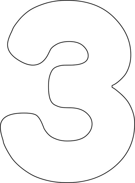 "3" stencil. Print, customize, or make your own free at RapidResizer.com #stencils #RapidResizer Stencil Numbers, Large Printable Numbers Free Templates, Numbers Stencils Printables Free, Number 3 Stencil Free Printable, Applique Numbers Template Free, Shopkins Colouring Pages, Free Stencil Maker, Moldes Para Baby Shower, Stencil Maker