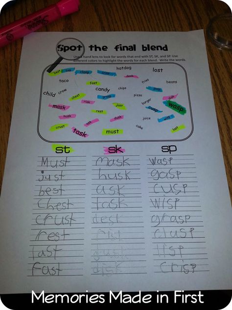 Consonant Blends Activities 2nd Grade, Final Blends Anchor Chart, Initial Consonant Blends Worksheets, Final Consonant Deletion Activities, Final Consonant Blends Activities, Final Blends, Final Consonant Blends, Blends Activities, Sight Word Fun