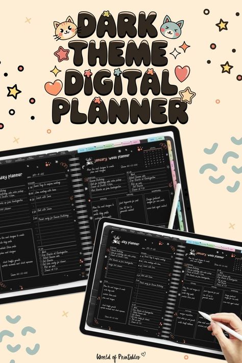 Free digital planner PDF for iPad, organizing tool for 2025, printable calendar, and notes, all-in-one app alternative. Digital Planner Free Download, Life Planner Printables Free, Planner Pdf Free, Free Monthly Planner, Life Planner Printables, Free Digital Planner, Budget Planner Free, Free Planner Templates, Digital Weekly Planner