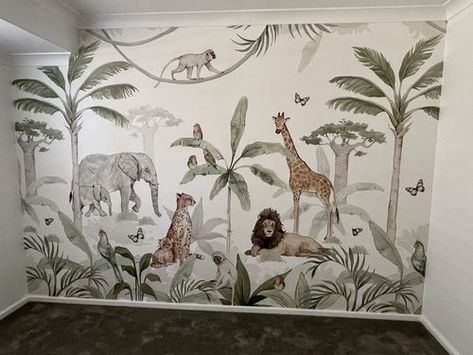 Jungle Thema, Kindergarten Wallpaper, Wallpaper Tropical, Safari Wallpaper, Wallpaper Walls Decor, Jungle Wallpaper, Mountain Wallpaper, Kids Room Wallpaper, Bird Wallpaper