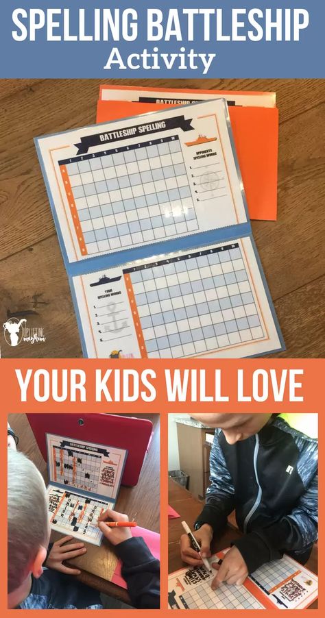 Spelling Battleship your Kids will LOVE! - Uplifting Mayhem Spelling Battleship, Fun Spelling Games, Spelling Word Games, Spelling Games For Kids, 4th Grade Spelling, Spelling Word Activities, Spelling Ideas, Spelling Word Practice, Spelling Lessons