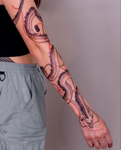 Haku Tattoo Arm, Dragon Wrapped Around Leg Tattoo, Rayquaza Tattoo, Dragon Tattoo Wrapped Around Arm, Boog Tattoo, Mandala Arm Tattoo, Arm Wrap Tattoo, Dragon Tattoo Arm, Dragon Tattoo Sketch