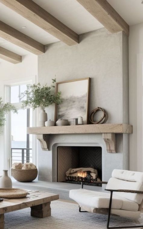 Farmhouse Fireplace Ideas, Fireplace Decor Ideas, Farmhouse Fireplace, Fireplace Ideas, Ideas Living Room, Home Fireplace, Fireplace Makeover, Home Decorating Ideas, Living Room With Fireplace