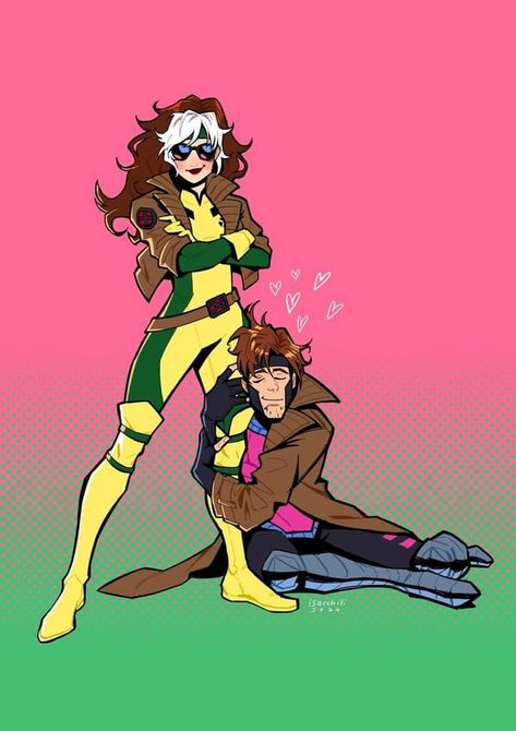 Rogue and Gambit - X MEN Rogue X Men Fanart, Remy Lebeau And Rogue, Gambit Comic Art, Rogue And Gambit Comic, Gambit And Rouge, Gambit X Rogue Fanart, Romy Xmen, Gambit And Rogue Fanart, Gambit And Rogue Matching Pfp