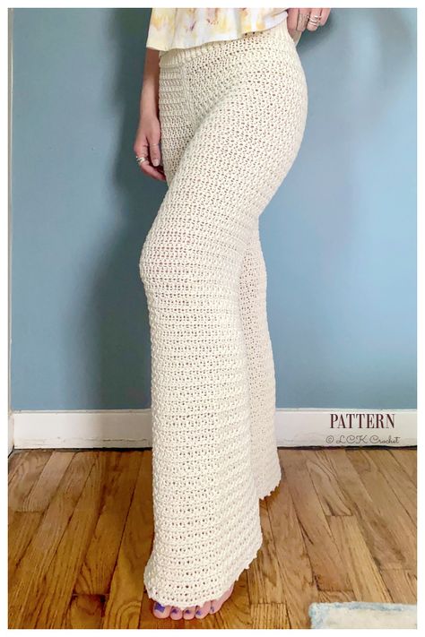 Crochet Pants Plus Size, Crochet Flare Pants Pattern, Crochet Wide Leg Pants, Crochet Lounge Set Pattern, Crochet Pants Pattern Free, Crochet Lounge Set, Crochet Pants Outfit, Crochet Sweatpants, Crochet Pants Patterns