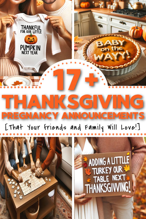 Are you looking for creative Thanksgiving pregnancy announcements? We've got 17+ Unique Thanksgiving pregnancy reveal ideas that your friends and family will love! Thanksgiving pregnancy reveal t-shirt ideas for couples and Thanksgiving pregnancy announcements photo shoot ideas! Thanksgiving pregnancy announcement food ideas for a tasty and memorable reveal. Tell Family Pregnant, Pregnancy Reveal Ideas, Pumpkin Pregnancy Announcement, Thanksgiving Baby Announcement, Big Brother Pregnancy Announcement, Thanksgiving Onesie, Thanksgiving Pregnancy Announcement, Fall Pregnancy Announcement, Pregnancy Announcement Ideas