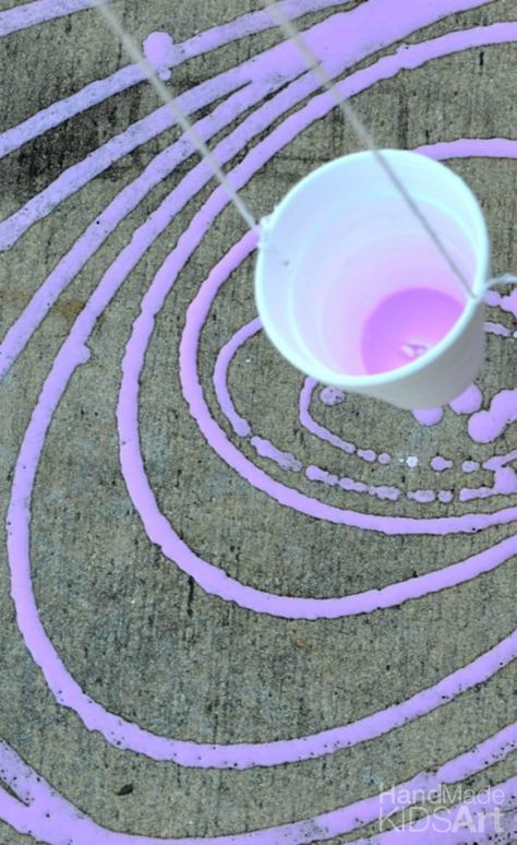 Pendulum Painting | Fun Family Crafts Pendulum Painting, Art Recipes, Stem Activity, Stem Projects, Action Painting, Art And Science, Preschool Science, Halloween Crafts For Kids, Activity For Kids