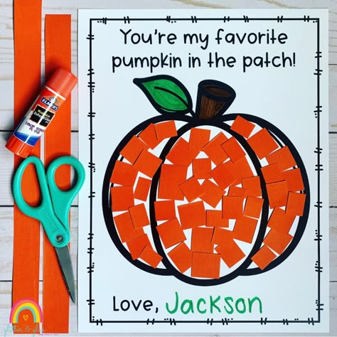 🎃You’re my favorite pumpkin in the patch! 🎃 Grab this FREEBIE for an easy activity!! Provide students with strips of orange paper. Have them cut/tear the strips into squares and glue them on the pumpkin. Last, have them sign their name! Perfect for preschool, pre-k, or kindergarten! Pumpkin Activities Preschool Free Printable, Pre K Pumpkin Crafts, Pumpkin Math Centers, Pumpkin Activities Preschool, Pumpkin Crafts Preschool, Pumpkin Patch Craft, Name Activities Preschool, Pumpkins Preschool, Pumpkins Kindergarten