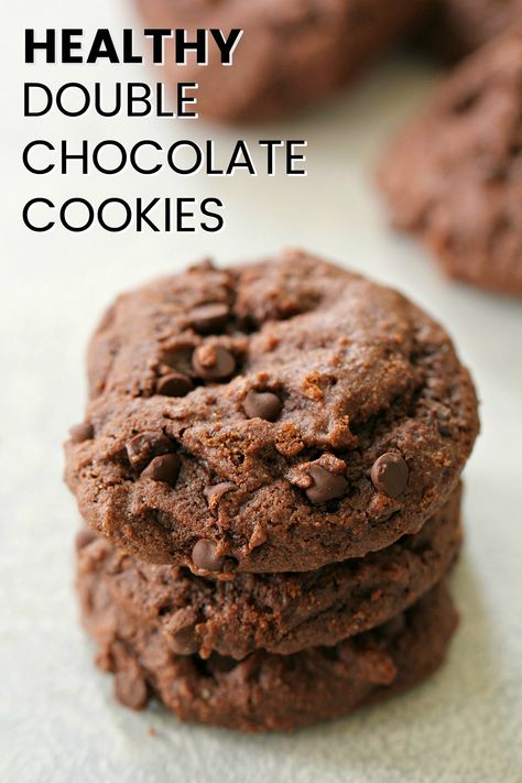 Healthy Double Chocolate Chip Cookies [made with Kodiak Cakes] | Tone and Tighten Kodiak Cakes Recipe, Healthy Chocolate Cookies, Healthy Chocolate Chip Cookies, Cookies Healthy, Cakes Chocolate, Healthy Chocolate Chip, Kodiak Cakes, Double Chocolate Chip Cookies, Double Chocolate Cookies