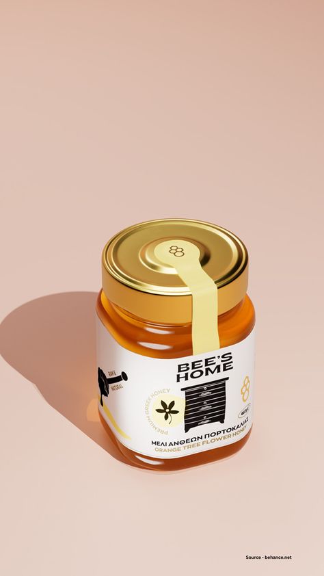 Honey packaging design ideas Ghee Packaging Design, Pickle Photography, Bee Packaging, Herbs Packaging, Honey Packaging Design, Honey Branding, Honey Label Design, Honey Labels, Jam Packaging