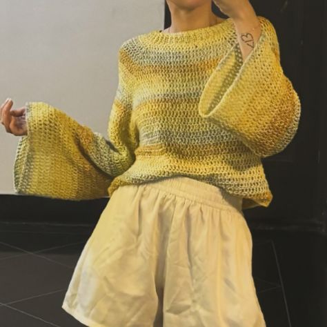 Freshhhhh off the hoooook 🧶 the perfff sweater to have for the chilly summer nights ✨ #crochet #handmade #sweater Handmade Sweater, Winter Work, Crochet Handmade, Crochet Sweater, Summer Nights, Project Ideas, Crochet Projects, Fashion Inspo, Knitting