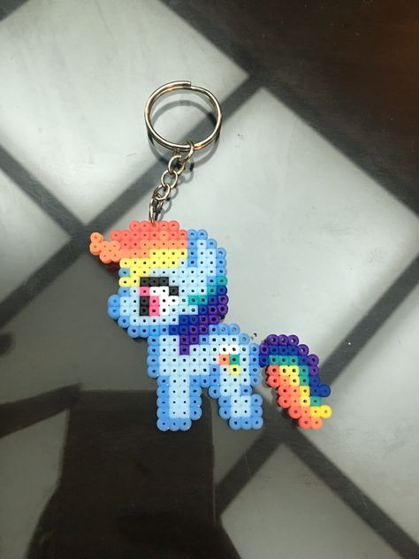 Rainbow Dash Perler Bead Pattern, Perler Bead Rainbow, Pixel Beads, Melty Bead Patterns, Pearl Beads Pattern, Easy Perler Beads Ideas, Hamma Beads, Perler Art, Perler Crafts