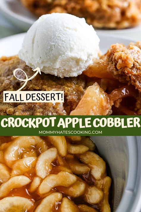 Keto Camping Food, Crockpot Apple Cobbler, Cobbler Apple, Crockpot Cobbler, Keto Camping, Slow Cooker Apple Cobbler, Crockpot Apple Crisp, Crockpot Apple, Crockpot Dessert Recipes