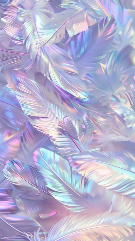 Artist Aethstetic, Feather Images, Iridescent Feathers, Images Pop Art, Holographic Wallpapers, Feather Background, Iridescent Art, Feather Wallpaper, نباتات منزلية