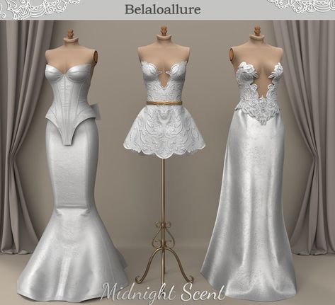 🤍Midnight Scent cc collection🤍 | Patreon Sims 4 Wedding Dress Cc, Sims 4 Wedding Dress, Kim Kardashian Wedding, Weddings Dress, Met Gala Outfits, Luxurious Dresses, Sims 4 Dresses, Dress Party Night, Sims 4 Collections