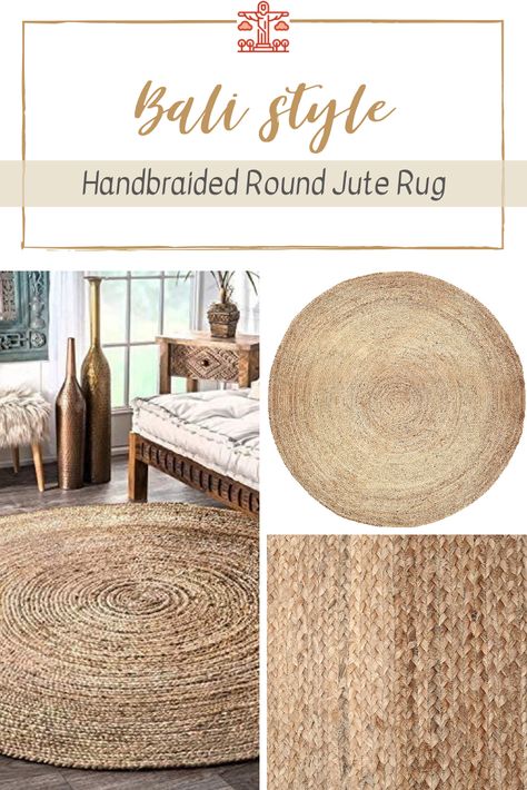 This rug is an elegant addition to any decoration, this 100% jute rug with manual mechanism is completely reversible and extremely durable. Decorative artwork for decorating your room. Perfect for multiple uses such as jute rug, meditation rug, kitchen rug, door mat, small area rug, laundry rug, headboard, picnic shot. #bali #balistyle #balistylehome #interiors #interiordesign #jute #homedecor #gardendecor #yoga #meditation #rug Round Jute Rug Dining, Circular Jute Rug Living Room, Casita Decor, Rug Headboard, Contemporary House Interior, Meditation Rug, Circle Jute Rug, Jute Circle Rug, Round Jute Rug