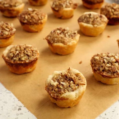 Tiny Pecan Pies, Pecan Tassies Recipe, Pecan Tassie Recipe, Peanut Cluster, Asparagus Potato, Tassies Recipe, Pecan Tassies, Small Town Woman, Mini Pecan Pies