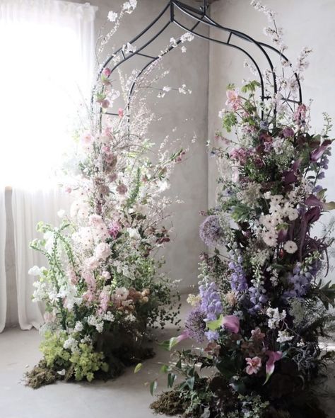 Summer Wedding Ceremony, Lush Wedding, Floral Arch Wedding, Country Garden Weddings, Wedding Arch Flowers, Wedding Arbour, Flower Installation, Lilac Wedding, Ireland Wedding