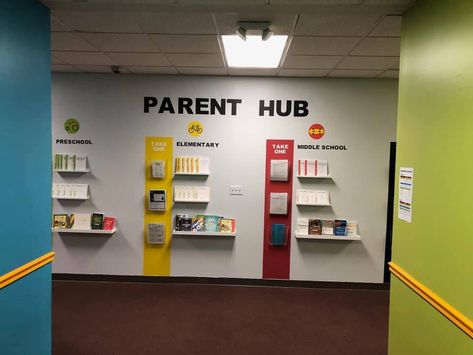 Admissions Office Decor, Preschool Church Room Ideas, Children’s Church Design, Kids Check In Station Church, School Entrance Decor Ideas, Children’s Ministry Decor, Kids Ministry Ideas, Parent Resource Wall Church, Church Classroom Ideas