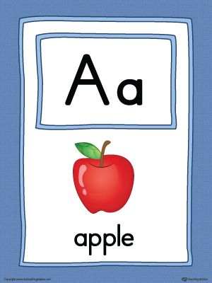 Letter A Large Alphabet Picture Card Printable in Color Worksheet.Colorful… A For Words With Pictures, A Is For Printable, Alphabet Wallpaper Letters For Kids, Letter A Pictures, Letter A Printables, A For, Alphabet Word Wall Cards, Abc Flashcards Printable, Letter A Alphabet