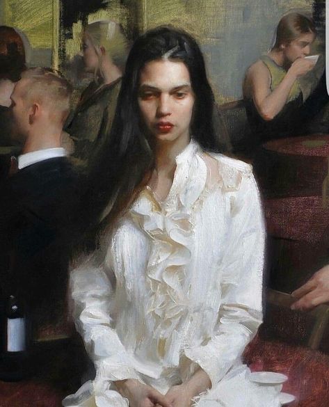 Nick Alm • Swedish Contemporary Artist that began his career in the arts in 1999. Painting became his passion and in 2007 was enrolled at… Nick Alm Art, Nick Alm Paintings, Alex Kanevsky, Nick Alm, Woman Sitting, Oil Portrait, Foto Art, Mood Board Fashion, Classical Art