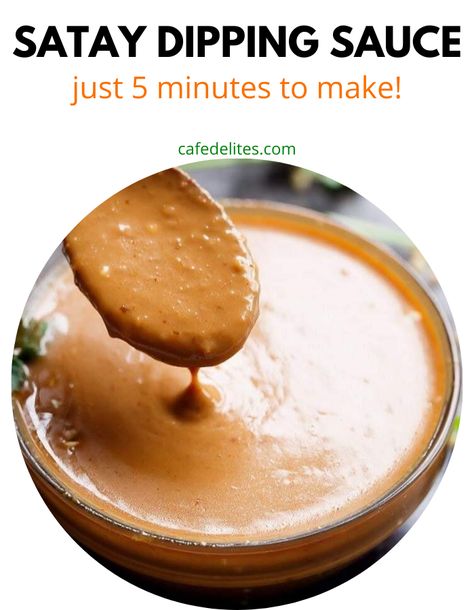 Satay Sauce Recipe, Easy Dipping Sauce, Satay Sauce, Dipping Sauces Recipes, Indulgent Food, Cooking Sauces, Dessert Salads, Homemade Sauce, Easy Food To Make