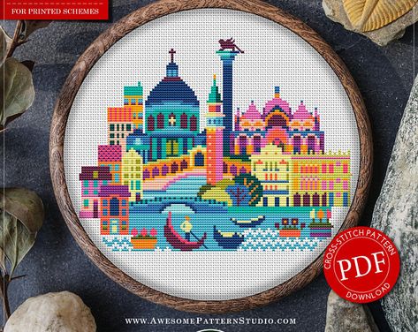 Vancouver P610 Cross Stitch Embroidery Pattern Instant | Etsy City Cross Stitch, Globe Cross Stitch Pattern, Broad City Cross Stitch, Astronaut Cross Stitch Pattern, Cityscape Cross Stitch, Cross Patterns, Modern Cross, Needlepoint Kits, Modern Cross Stitch Patterns