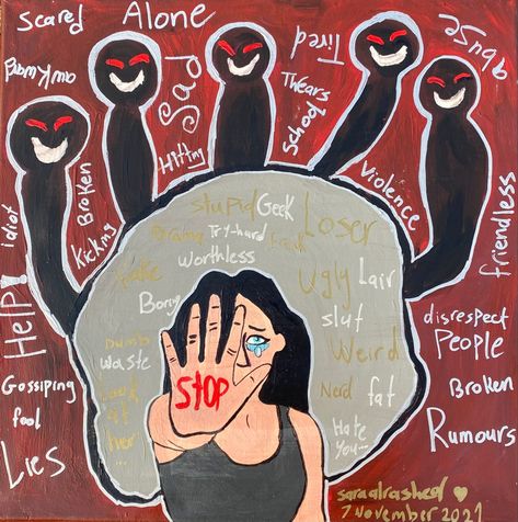 Anti Bully Poster Aesthetic, Say No To Ragging Poster, Poster About Bully, Poster Bully Indonesia, Anti Cyberbullying Posters, Anti Ragging Posters Ideas Drawing, Stop Bulling Posters Drawing, Cyberbullying Drawing, Anti Ragging Drawing