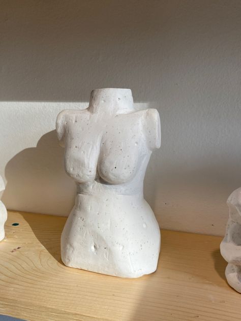 female figure carved from plaster Plaster Sculpture Ideas, Female Silhouette Plaster Art, Carving Plaster, Plaster Cast Sculpture, Plaster Cast Architecture Models, Plaster Carving, Plaster Figure Sculpture, Female Experience, School Homework