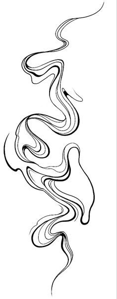 Tattoo Ideas Abstract Line, Unique Constellation Tattoo, Large Filler Tattoo, Swirl Lines Tattoo, Wavy Tattoo Design Leg, Abstract Tattoo Behind Ear, Line Swirl Tattoo, Aesthetic Tattoo Template, Ink Swirl Tattoo