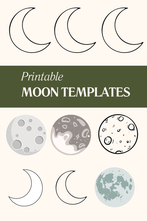 printable moon template Moon Printable, Creative Soul, The Night Sky, Creative Kids, Night Sky, Template Printable, Night Skies, To Color, Free Printable