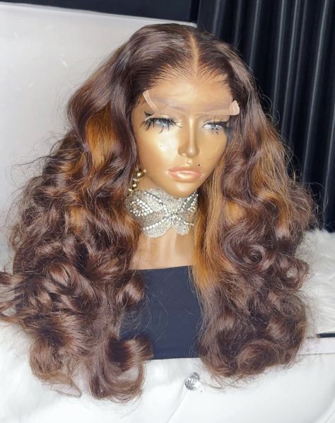 Wig Room, Black Hair Inspiration, Wig Display, Peekaboo Hair, Wavy Curls, Curly Hair With Bangs, Bouncy Curls, Fluffy Hair, Front Lace Wigs Human Hair