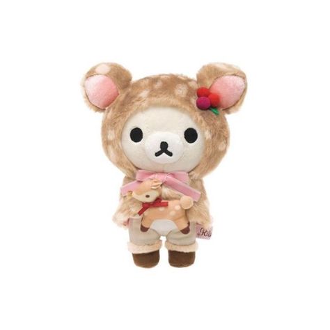 Rilakkuma Plushie, Rilakkuma Plush, Kristina Webb, Deer Costume, Rilakkuma Korilakkuma, Kawaii Christmas, Cute Plushies, Kawaii Plushies, White Bear