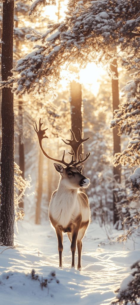 Country Winter Wallpaper, Christmas Themed Wallpaper, Reindeer Pictures, Winter Deer, Beautiful Winter Scenes, Deer Photos, Happy New Year Wallpaper, Mom Lifestyle, Wallpaper Christmas