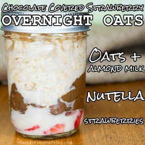 Overnight Oats Nutella Overnight Oats, Nutella And Strawberries, Oats In A Jar, Overnight Oats In A Jar, Overnight Oats Recipes, Strawberry Nutella, Easy Overnight Oats, Overnight Oats Healthy, Overnight Oatmeal