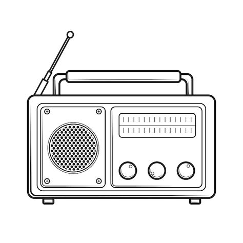 Vector radio vintagevector line art vint... | Premium Vector #Freepik #vector #vintage-radio #tape-recorder #old-radio #radio Evolution Of Technology, Cool Black Wallpaper, Toddlers Activities, Furniture Design Sketches, Radio Design, Appreciate Life Quotes, Gray Scale, Abc Book, Dance Stuff