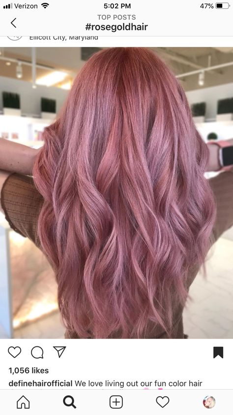 Dusty Rose Hair Color, Rose Gold Hair Color Ideas, Gold Hair Color Ideas, Dusty Rose Hair, Dusty Pink Hair, Rose Hair Color, Gold Hair Dye, Rose Gold Hair Color, Rose Gold Hair Dye